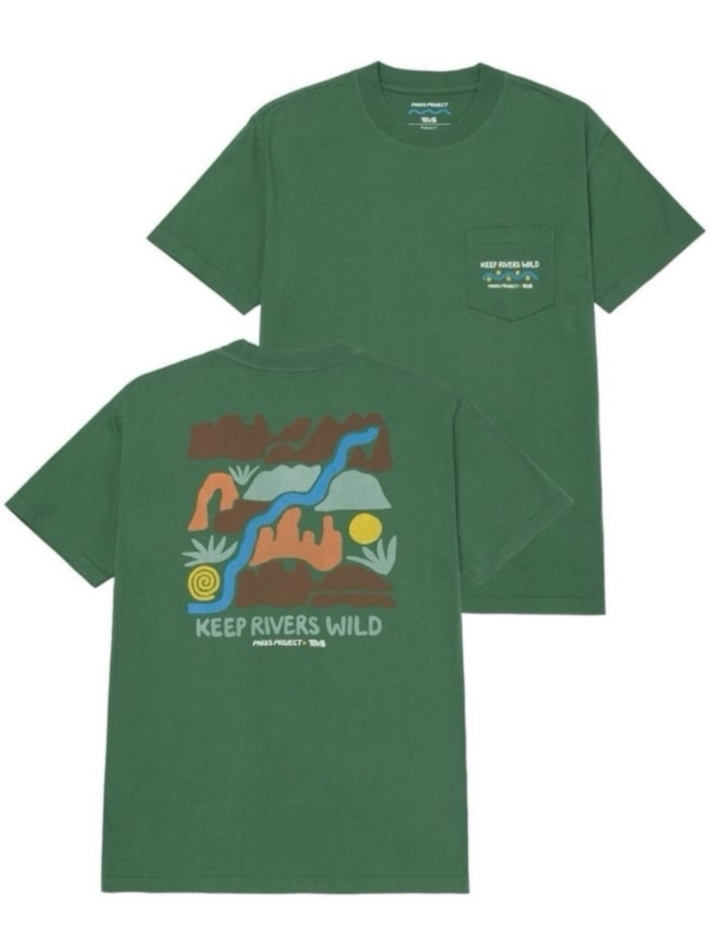Teva X Parks Project Wild Rivers Pocket Tee T-Shirt Green Size XXXL NWT
